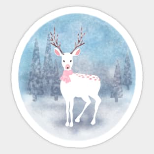 Snow Deer Sticker